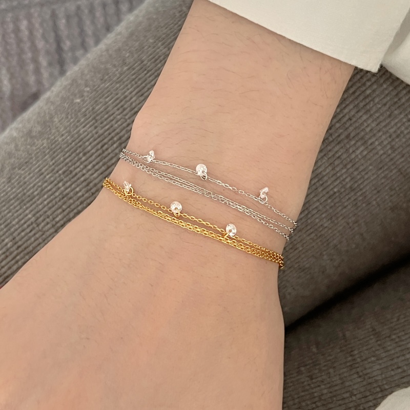 925 Sterling Silver 18K Gold Plated Bracelet - Image 2