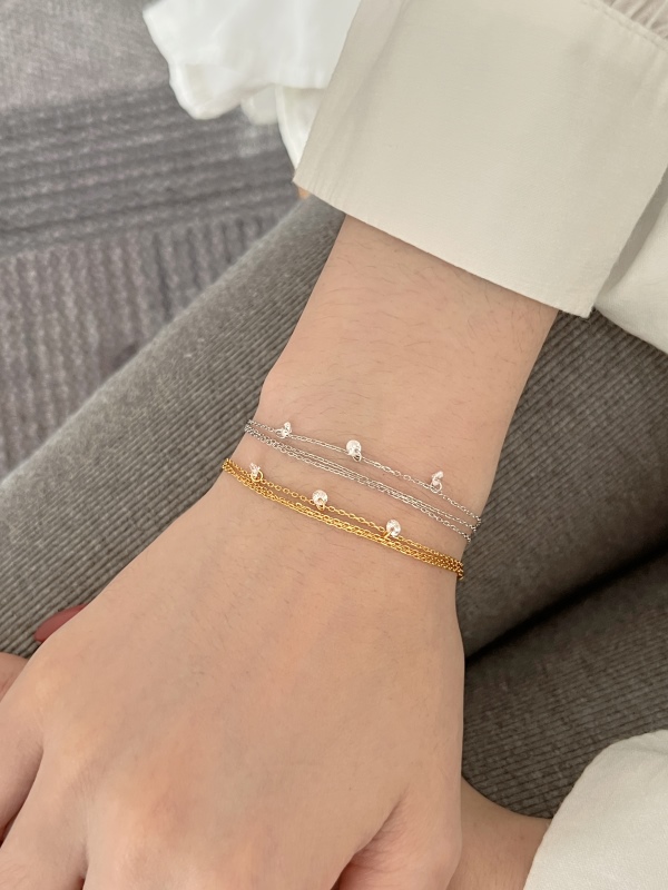 925 Sterling Silver 18K Gold Plated Bracelet - Image 5