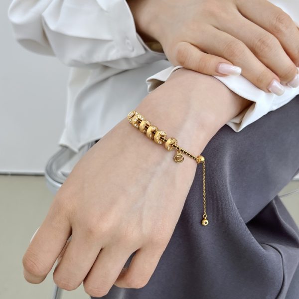 925 Sterling Silver 22K Gold Plated Cubic Zirconia Bracelet