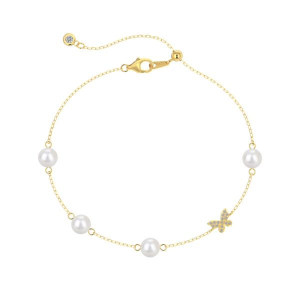 925 Sterling Silver 18K Gold Plated Cubic Zirconia Bracelet