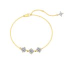 925 Sterling Silver 18K Gold Plated Cubic Zirconia Bracelet