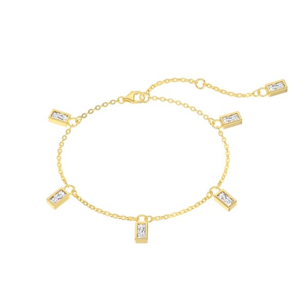 925 Sterling Silver 18K Gold Plated Cubic Zirconia Bracelet