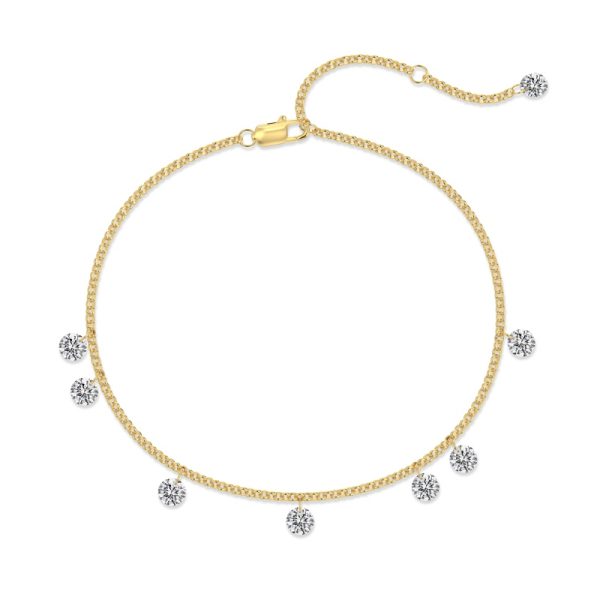 925 Sterling Silver 18K Gold Plated Cubic Zirconia Bracelet