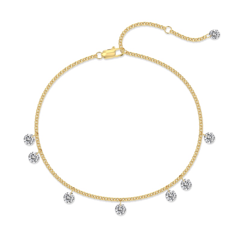 925 Sterling Silver 18K Gold Plated Cubic Zirconia Bracelet