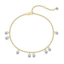 925 Sterling Silver 18K Gold Plated Cubic Zirconia Pear Cut Bracelet