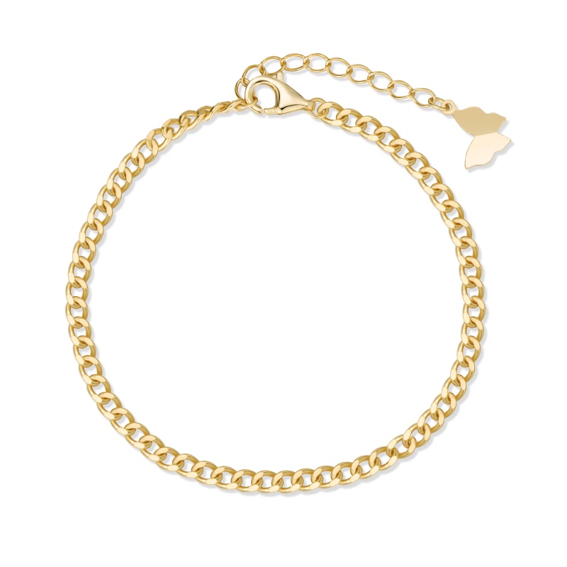925 Sterling Silver 18K Gold Plated Bracelet