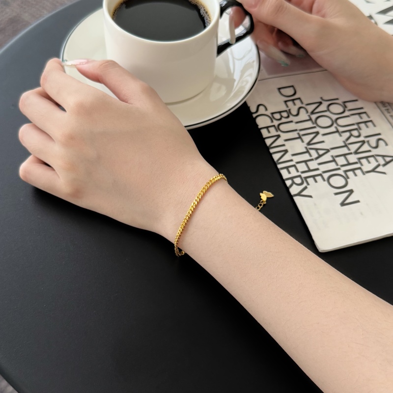 925 Sterling Silver 18K Gold Plated Bracelet - Image 2