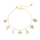925 Sterling Silver 18K Gold Plated Cubic Zirconia Bracelet