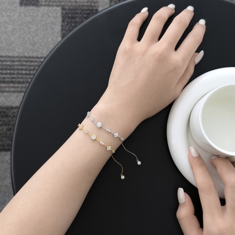 925 Sterling Silver 18K Gold Plated Cubic Zirconia Bracelet