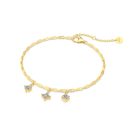 925 Sterling Silver 18K Gold Plated Cubic Zirconia Bracelet