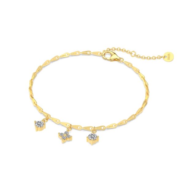 925 Sterling Silver 18K Gold Plated Cubic Zirconia Bracelet