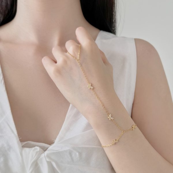 925 Sterling Silver 18K Gold Plated Cubic Zirconia Bracelet