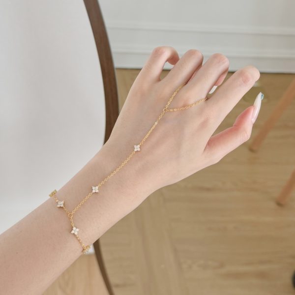 925 Sterling Silver 18K Gold Plated Cubic Zirconia Bracelet