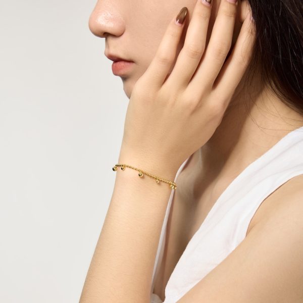 925 Sterling Silver 18K Heart Bracelet