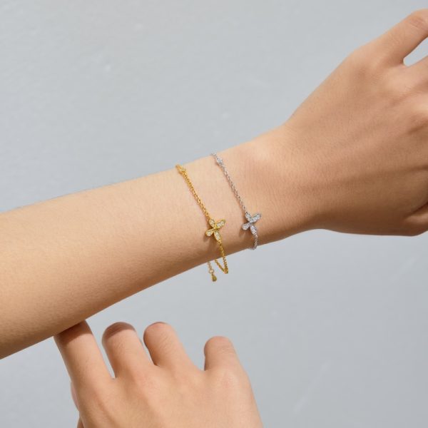 925 Sterling Silver 18K Gold Plated Cubic Zirconia Bracelet