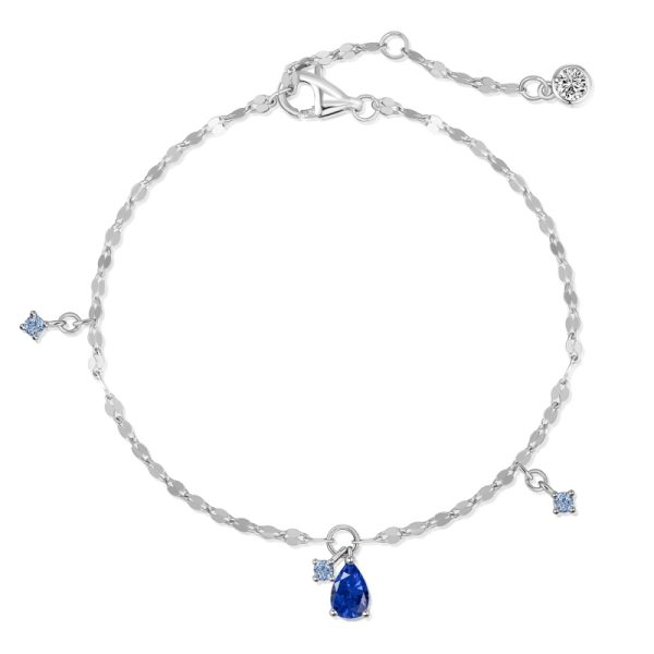 925 Sterling Silver Cubic Zirconia Pear Cut Bracelet