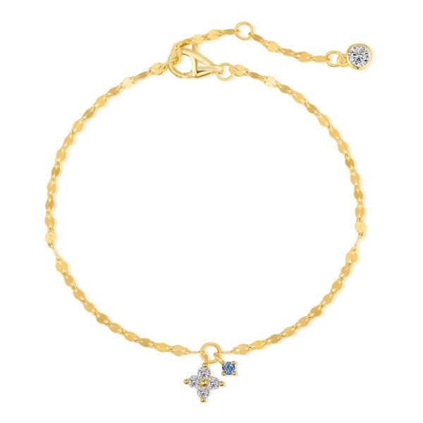 925 Sterling Silver 18K Gold Plated Cubic Zirconia Bracelet