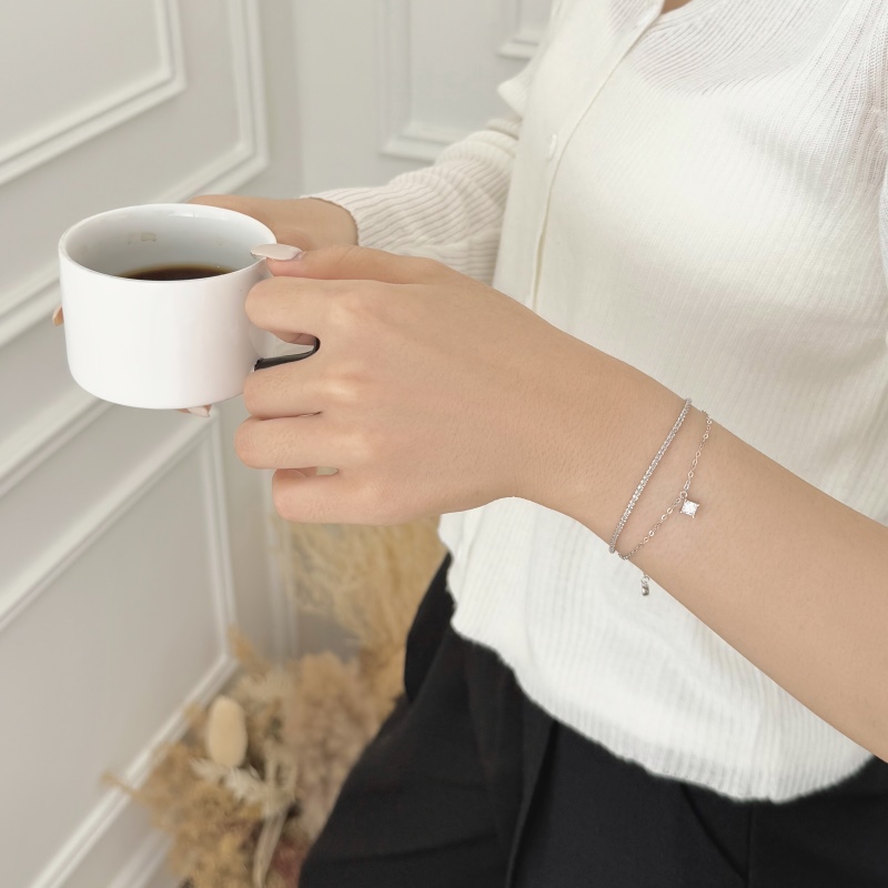 925 Sterling Silver Cubic Zirconia Bracelet - Image 2