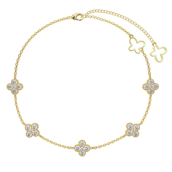925 Sterling Silver 18K Gold Plated Cubic Zirconia Bracelet