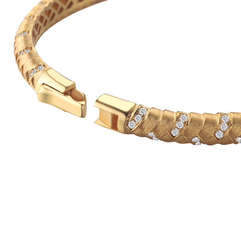 925 Sterling Silver 22K Gold Plated Cubic Zirconia Bracelet