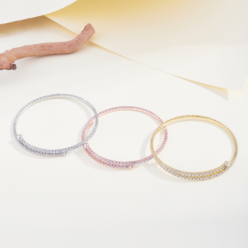 925 Sterling Silver 18K Gold Plated Cubic Zirconia Bracelet