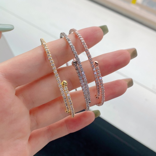 925 Sterling Silver 18K Gold Plated Cubic Zirconia Bracelet - Image 4
