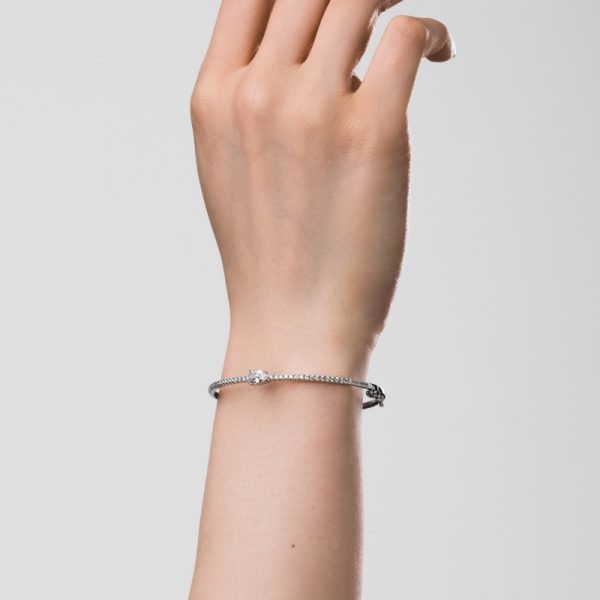 925 Sterling Silver Cubic Zirconia Pear Cut Bracelet