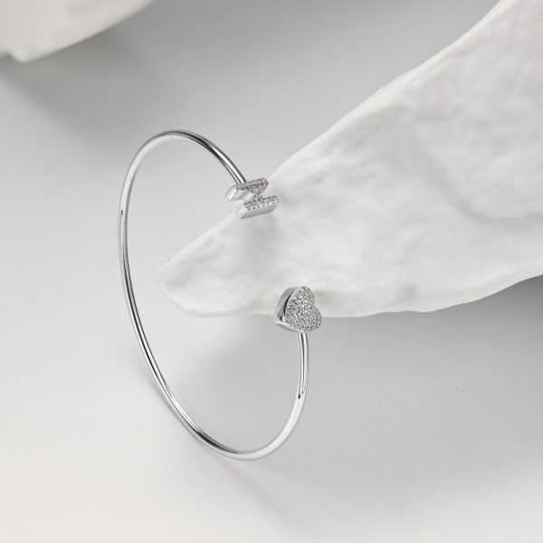 925 Sterling Silver Cubic Zirconia Heart Bracelet
