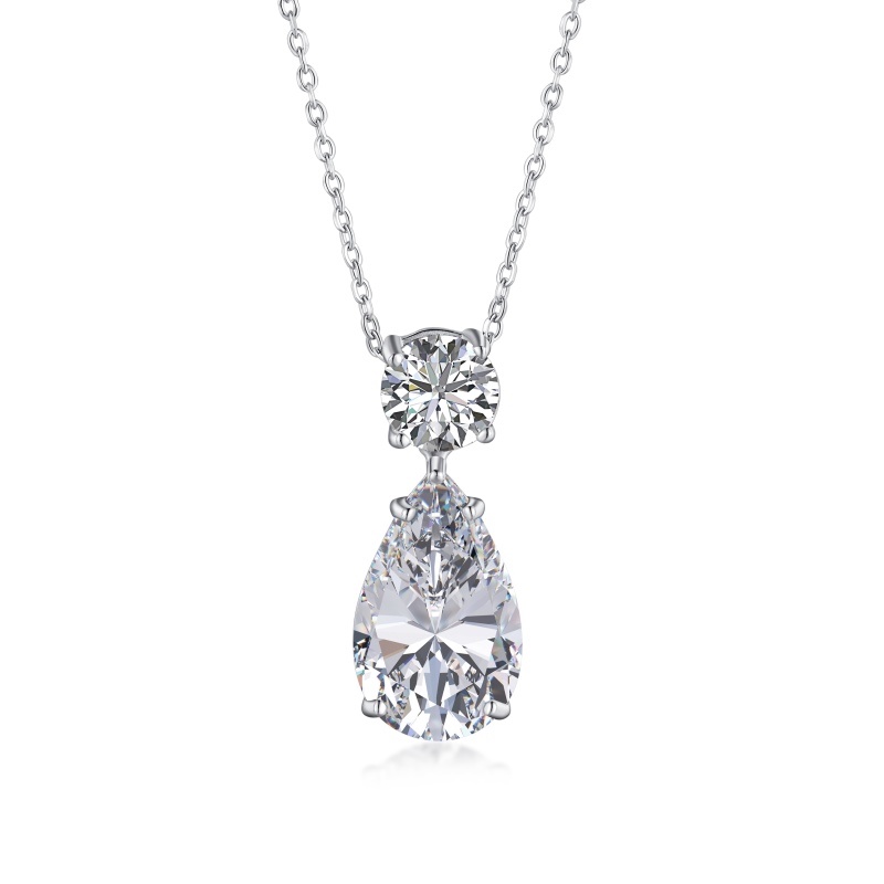 925 Sterling Silver Cubic Zirconia Pear Cut Necklace - Image 2