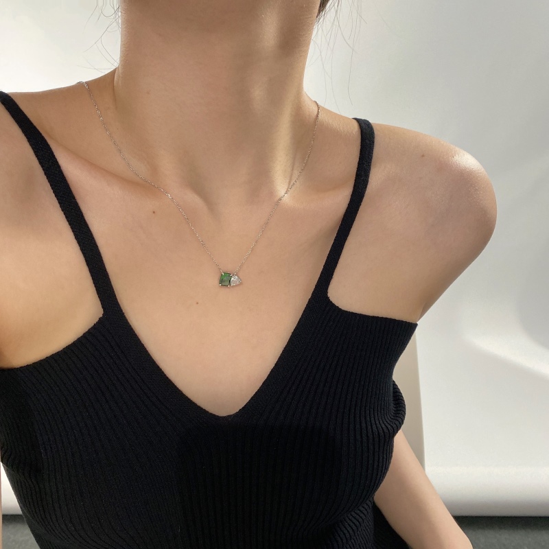 925 Sterling Silver Cubic Zirconia Heart Necklace