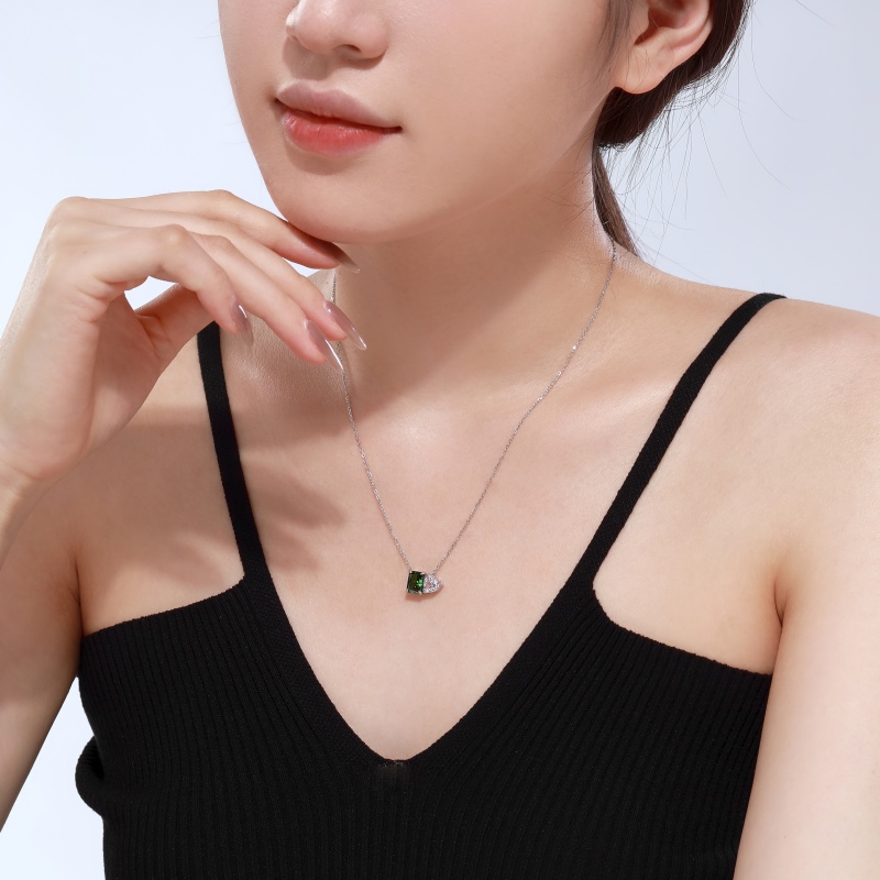 925 Sterling Silver Cubic Zirconia Heart Necklace - Image 3