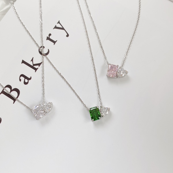 925 Sterling Silver Cubic Zirconia Heart Necklace - Image 4