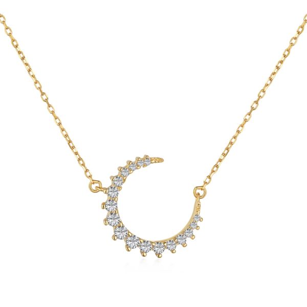 925 Sterling Silver 18K Gold Plated Cubic Zirconia Necklace