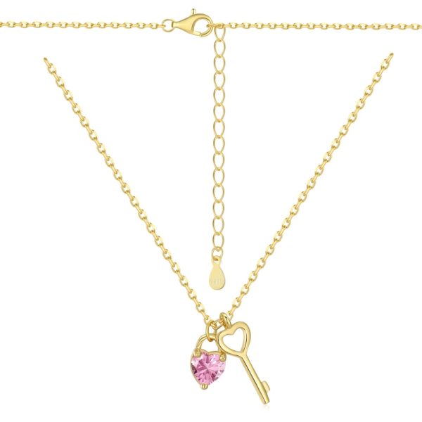 925 Sterling Silver 18K Gold Plated Cubic Zirconia Necklace