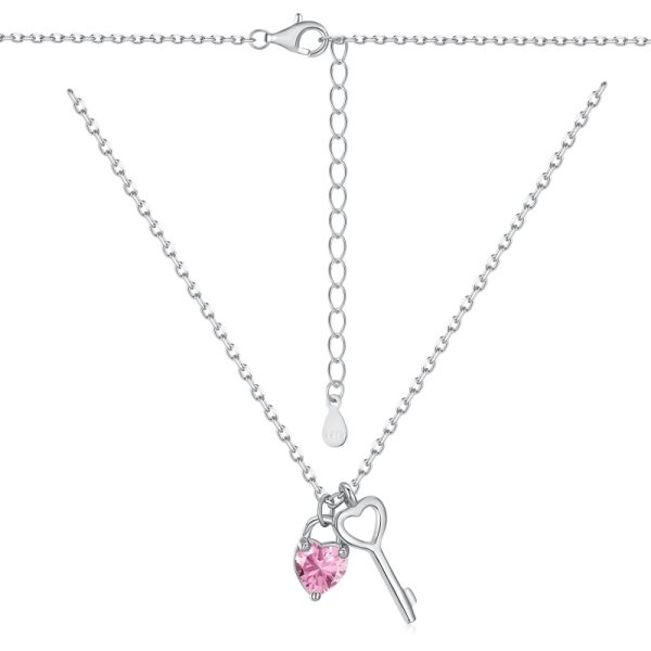 925 Sterling Silver Cubic Zirconia Heart Necklace