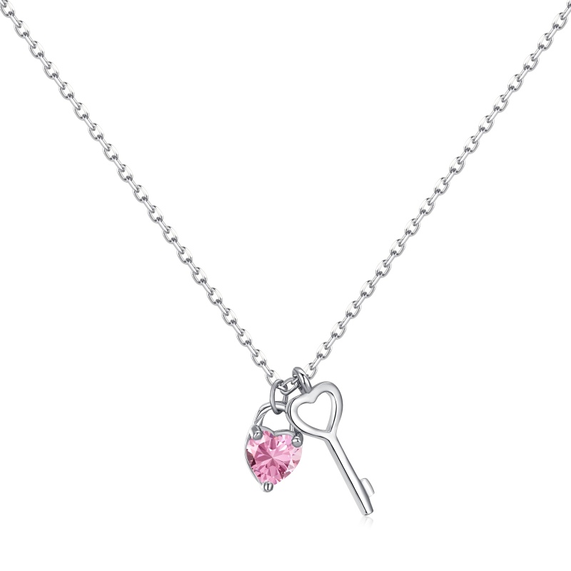 925 Sterling Silver Cubic Zirconia Heart Necklace - Image 2