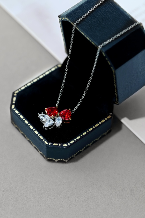 925 Sterling Silver Cubic Zirconia Heart Necklace - Image 5