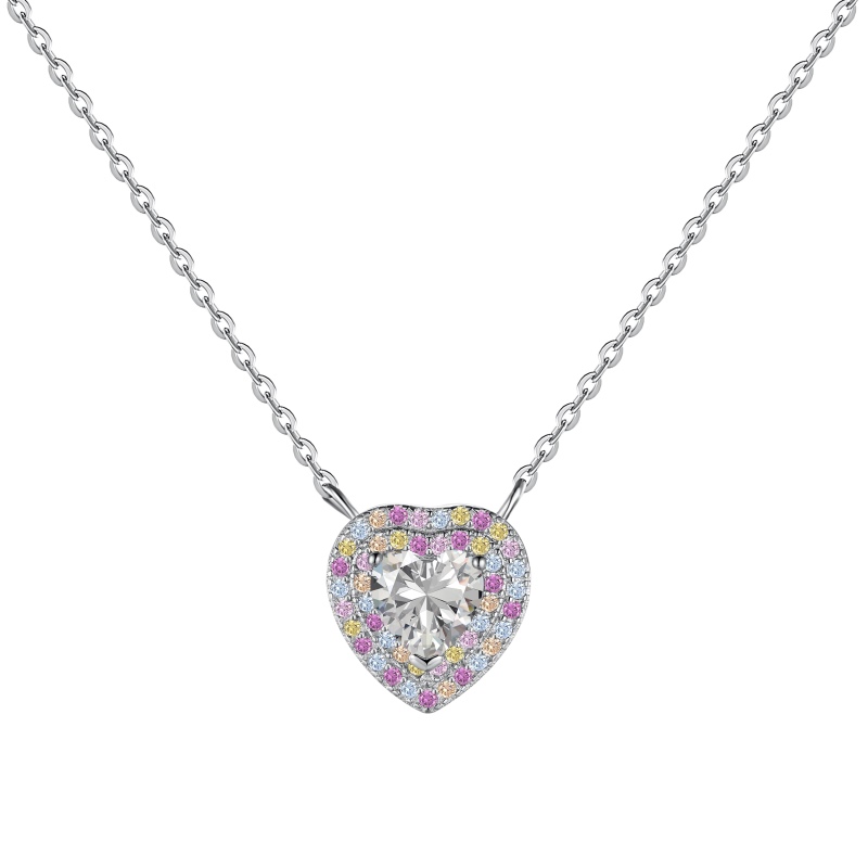 925 Sterling Silver Cubic Zirconia Heart Necklace - Image 3
