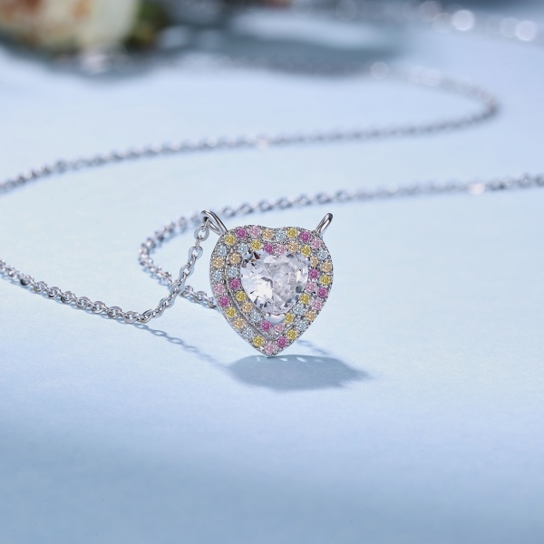 925 Sterling Silver Cubic Zirconia Heart Necklace - Image 4