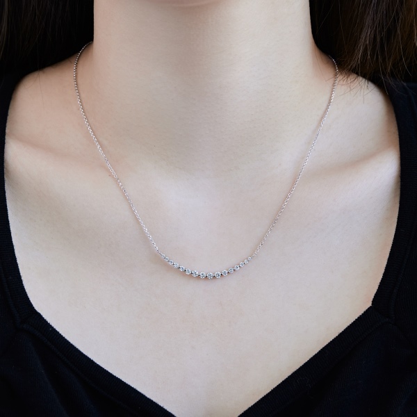 925 Sterling Silver 14K Plated Cubic Zirconia Necklace - Image 5