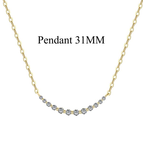 925 Sterling Silver 14K Plated Cubic Zirconia Necklace