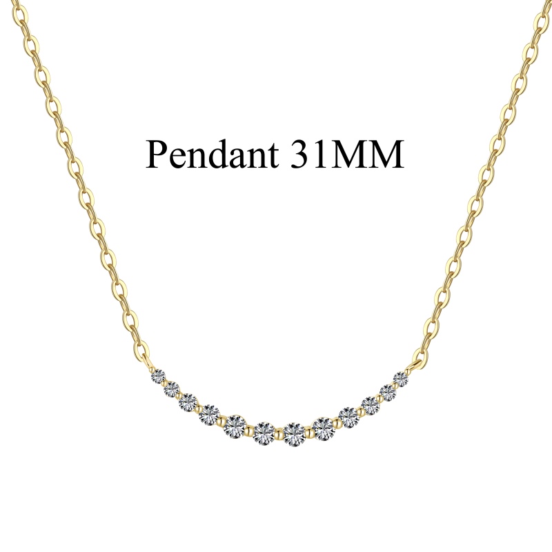 925 Sterling Silver 14K Plated Cubic Zirconia Necklace