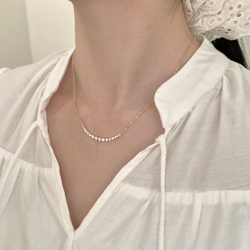 925 Sterling Silver 14K Plated Cubic Zirconia Necklace - Image 2