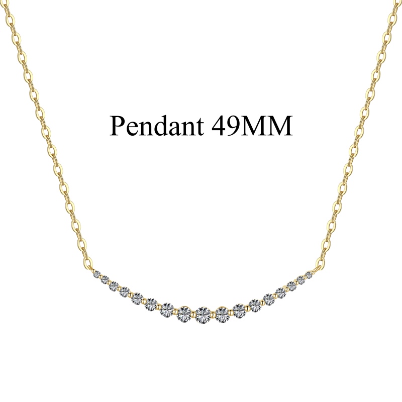 925 Sterling Silver 14K Plated Cubic Zirconia Necklace - Image 2