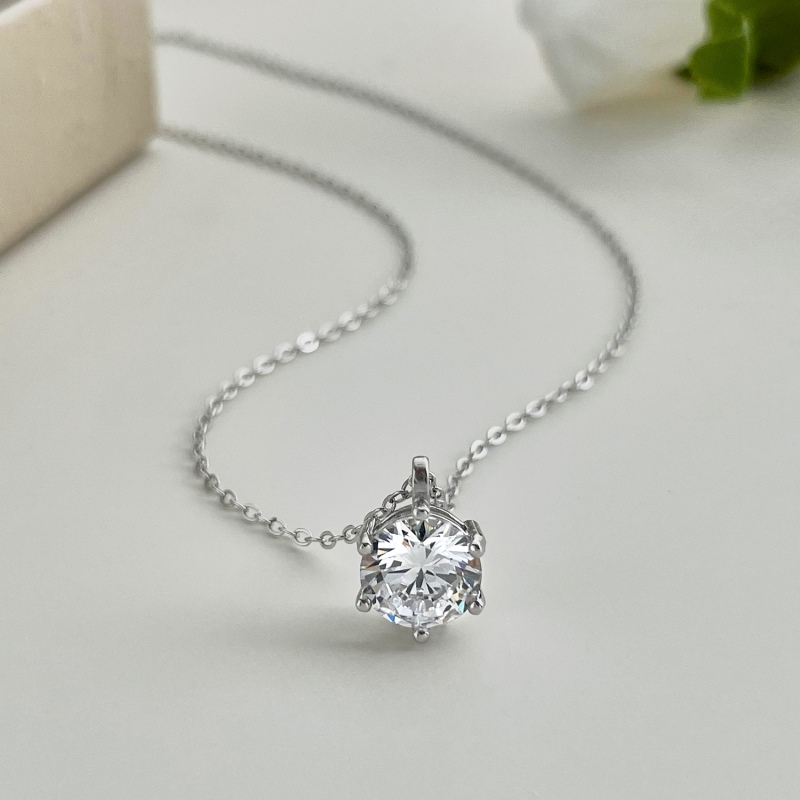 925 Sterling Silver Cubic Zirconia Necklace - Image 3