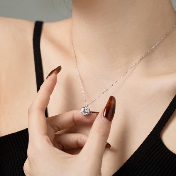 925 Sterling Silver Cubic Zirconia Necklace - Image 5