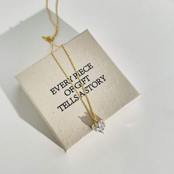 925 Sterling Silver 18K Gold Plated Cubic Zirconia Necklace