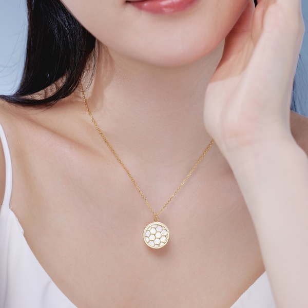 925 Sterling Silver 18K Gold Plated Necklace - Image 4