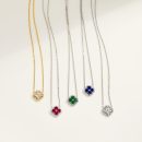 925 Sterling Silver 18K Gold Plated Cubic Zirconia Necklace