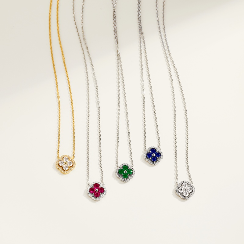 925 Sterling Silver 18K Gold Plated Cubic Zirconia Necklace
